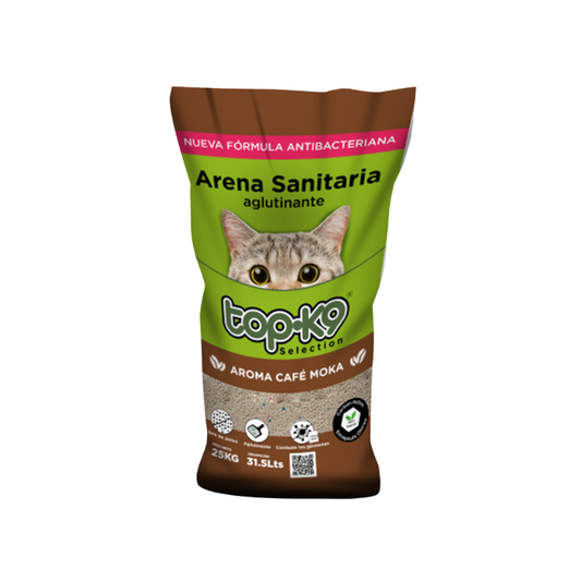 ARENA TOPK9 AGLOMERANTE - IONES DE PLATA CAFÉ MOKA 25 Kg